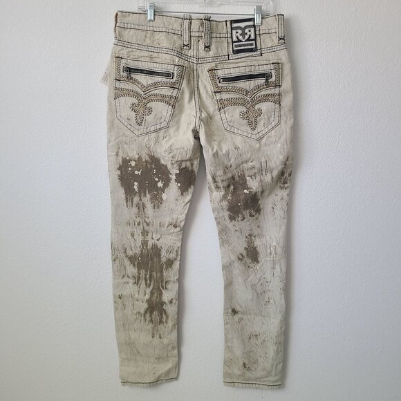 Rock Revival Callan Biker Denim Jeans Size 34x34